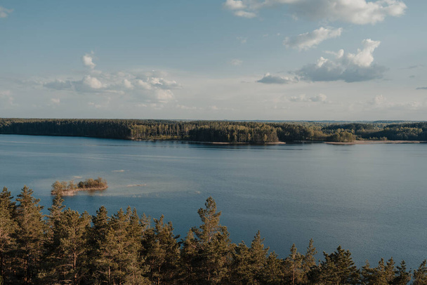 A beautiful view of Labanoras regional park in Kamuze, Lithuania - Fotoğraf, Görsel