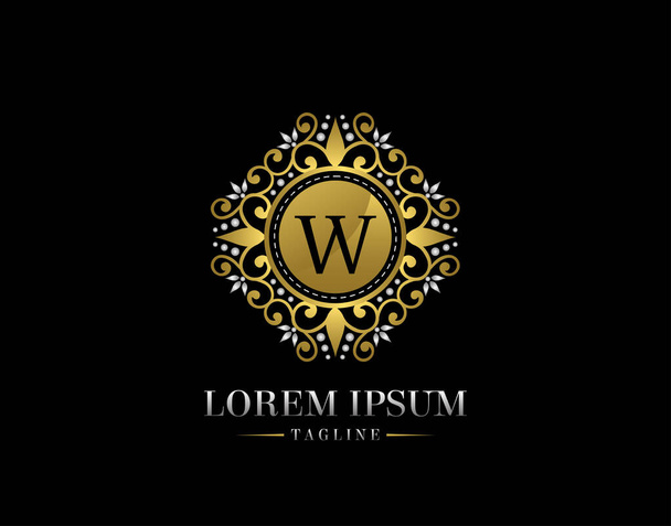 Luxury Boutique Letter W Logo Design. Graceful Ornate Icon Vector Design.  - Vector, Image