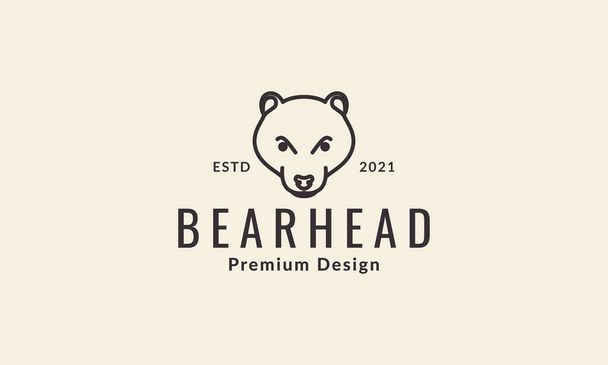 miele orso testa linee logo simbolo vettoriale icona illustrazione grafica design - Vettoriali, immagini