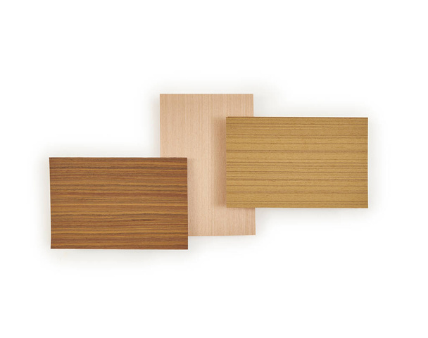 Группа небольших образцов деревянного паркета, деревянного объекта разного стиля и цвета изолированного белого фона. - Фото, изображение
