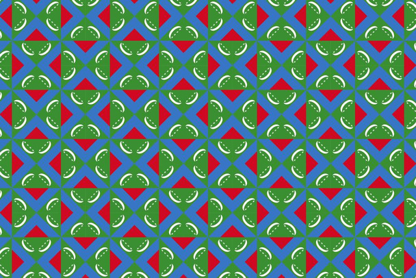 Eenvoudig geometrisch patroon in de kleuren van de nationale vlag van de Comoren - Foto, afbeelding