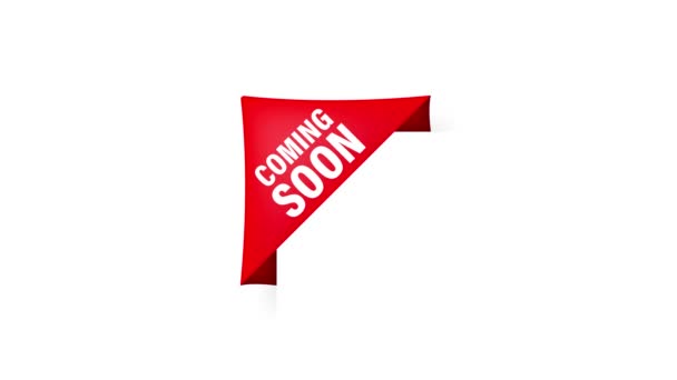 Coming soon ribbon isolated on white background. Motion graphics. - Footage, Video