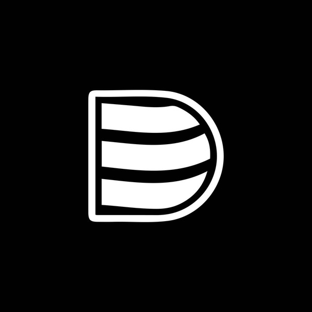 D kirjaimen logo suunnittelu mustalla pohjalla. D luova nimikirjaimet kirjeen logo käsite. D kirjaimen rakenne.  - Vektori, kuva
