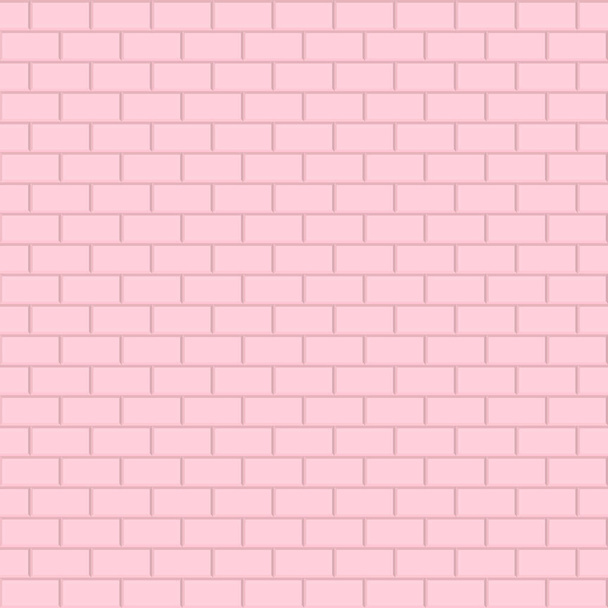 Розовый кирпичный фон стены. Бесшовный повторяющийся шаблон. Векторная иллюстрация. - Вектор,изображение