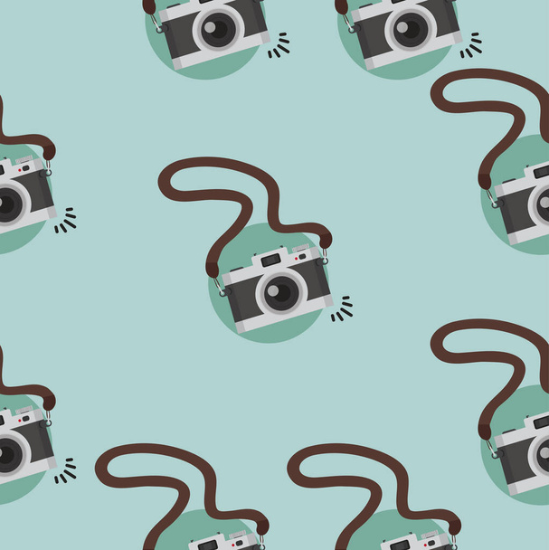 Digital camera  with strap seamless pattern - Vecteur, image