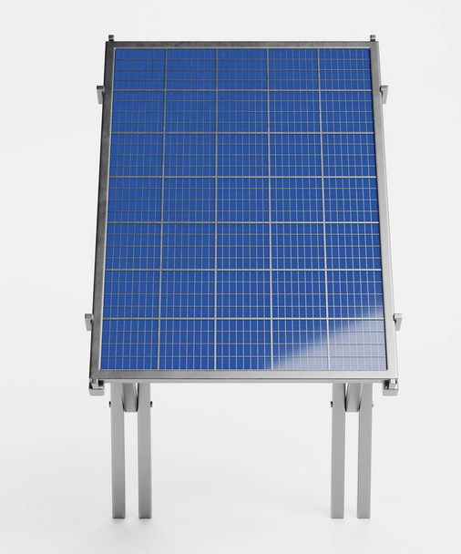 現実的な太陽電池パネルの3Dレンダリング - 写真・画像