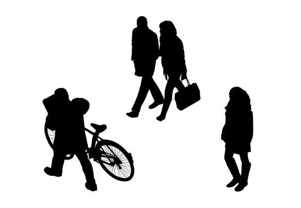 personas caminando siluetas vista superior conjunto 7
 - Foto, Imagen