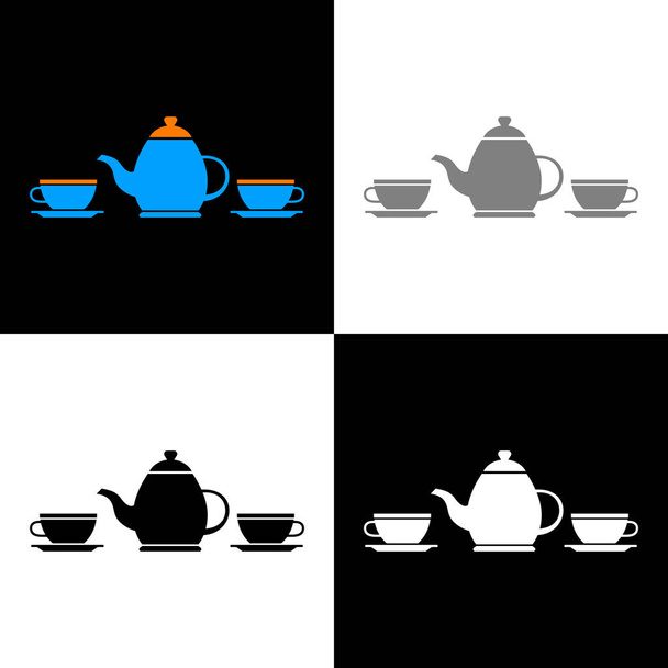 Tea icon set, vector illustration - Vector, Image