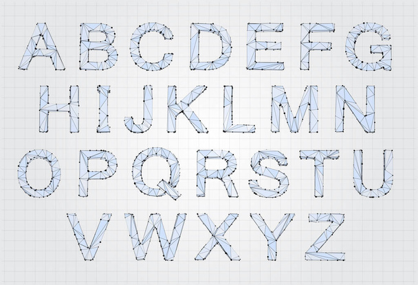 Vektor-Satz von Buchstaben, fertiges Alphabet. 3D-Stil - Vektor, Bild