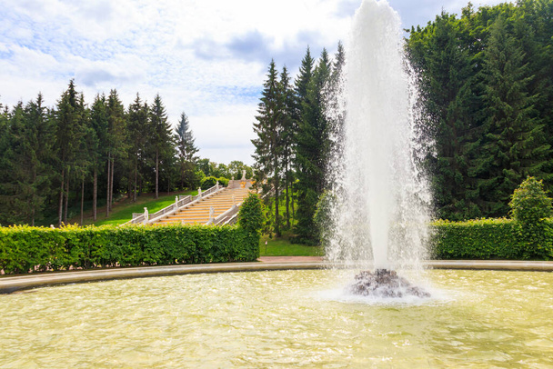 Фонтан Menagerie в Нижнем парке Петергофа в Санкт-Петербурге, Россия - Фото, изображение