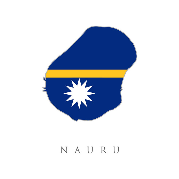 Mappa nazionale di Nauru con l'illustrazione della bandiera. Mappa nazionale di Nauru con l'illustrazione della bandiera. Nauru bandiera del paese all'interno della mappa contorno icona del design logo - Vettoriali, immagini