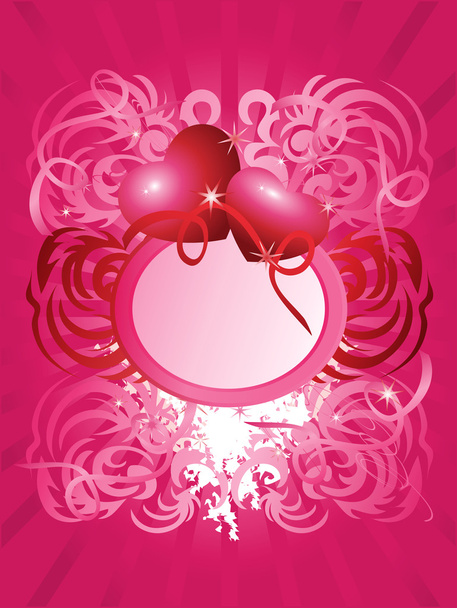 hjärtformat kort med plats för text på röda rosor - ベクター画像