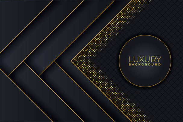 Luxus modern átlós átfedett rétegek arany és sötét háttér - Vektor, kép