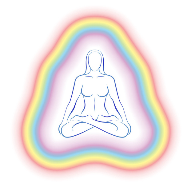 Aura meditace subtilní tělo ženy - Vektor, obrázek