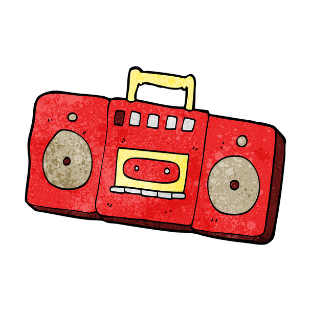 cartoon radio cassette player - Vector, Image