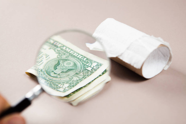 готовая туалетная бумага и деньги - Фото, изображение