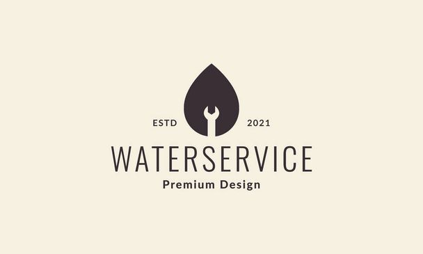 ツールサービスのロゴのアイコンのイラストのグラフィックデザインで水をドロップ - ベクター画像