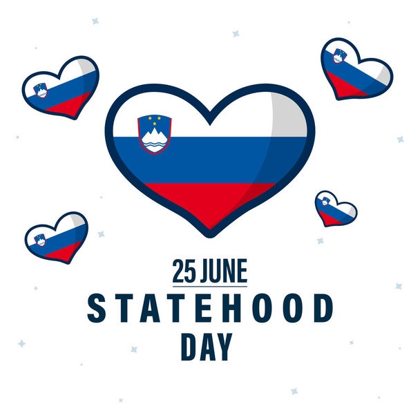 25 de junio, Día de la Estadidad de Eslovenia. Tarjeta, banner, póster, diseño de fondo. Ilustración vectorial. - Vector, imagen