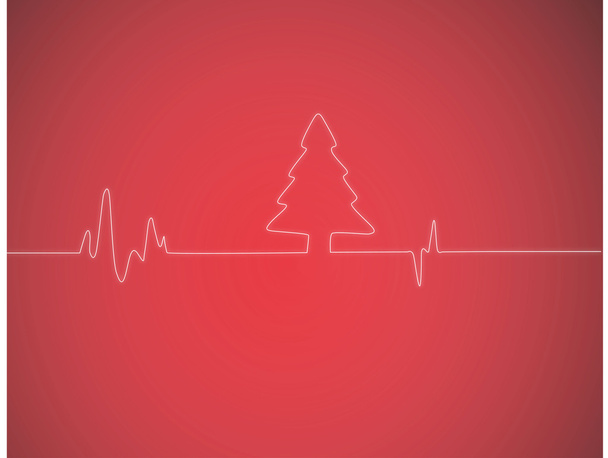 karácsonyfa EKG - Vektor, kép