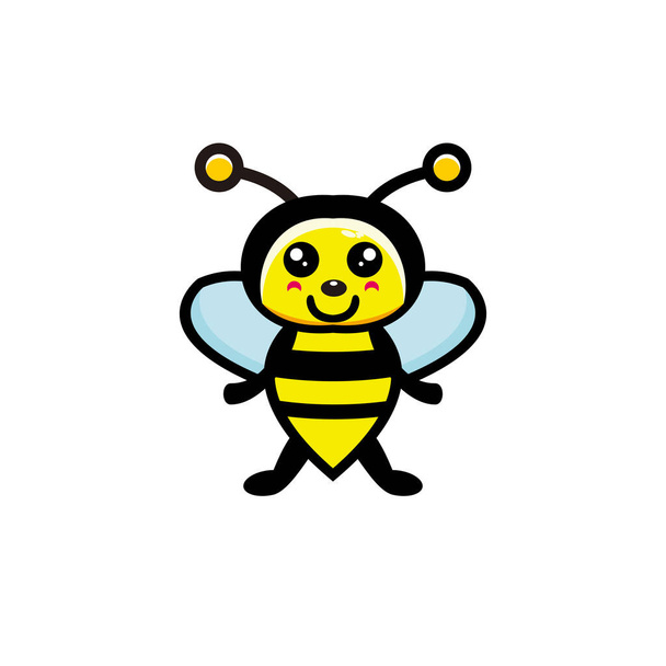 かわいい蜂の漫画のキャラクターベクトルデザイン - ベクター画像