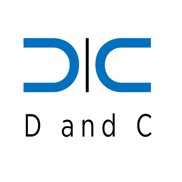 D ve C dizaynlı yazı karakterinin illüstrasyon vektörü grafiği - Vektör, Görsel