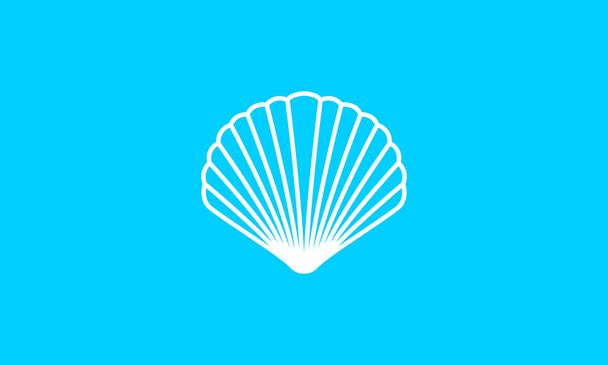 egyszerű vonalak tengeri kagyló logó szimbólum ikon vektor grafikus tervezés illusztráció - Vektor, kép