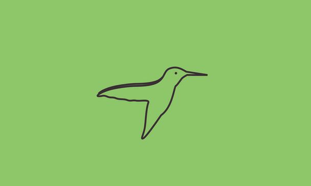 eenvoudige lijnen kolibrie vliegen logo symbool vector pictogram illustratie grafisch ontwerp  - Vector, afbeelding