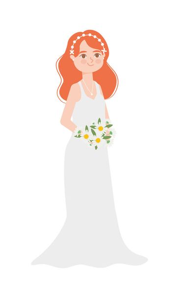 beautiful bride standing - Vector, afbeelding