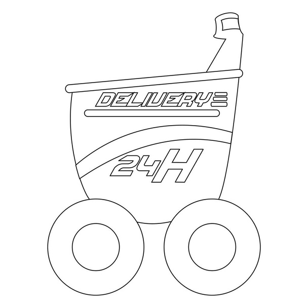Isolated delivery robot with text - ベクター画像