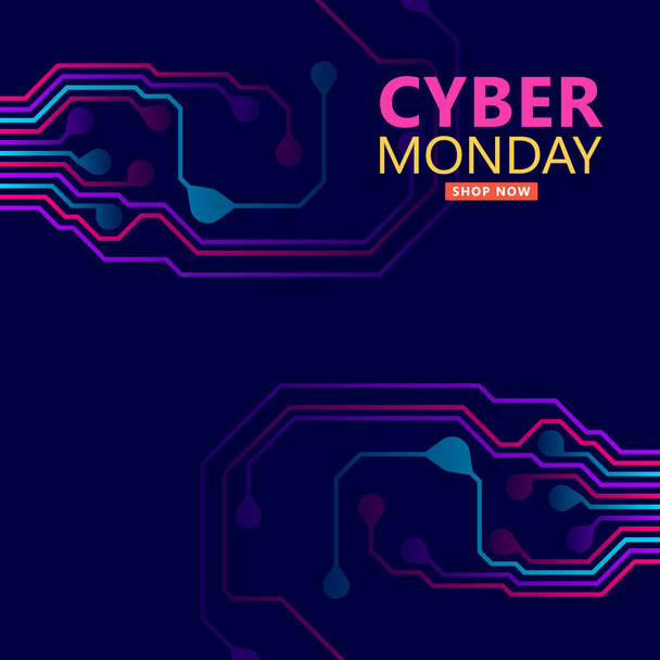 Cyber maandag verkoop met printplaat achtergrond. Modern design.Vector illustratie - Vector, afbeelding