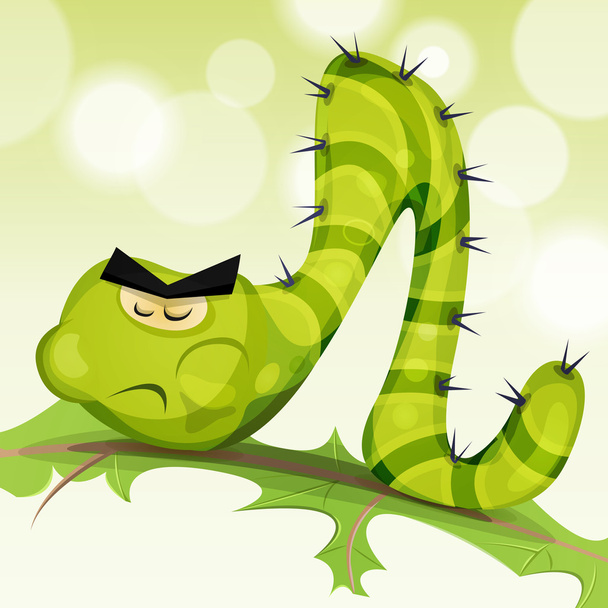 grappige caterpillar karakter - Vector, afbeelding