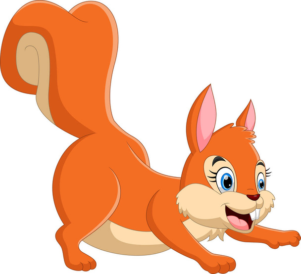 cartoon schattig eekhoorn poseren - Vector, afbeelding