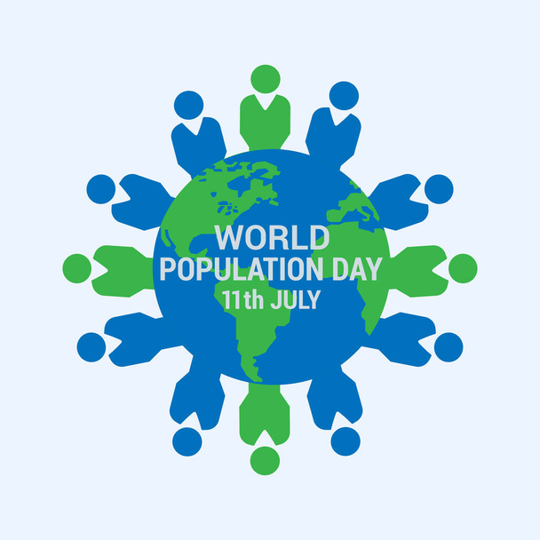 Векторная иллюстрация, баннер или плакат Дня населения мира.  - Вектор,изображение