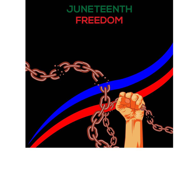 Juneteenth es mi Día de la Independencia. 19 de junio de 1865. Diseño de Banner y Bandera. Ilustración vectorial. - Vector, Imagen