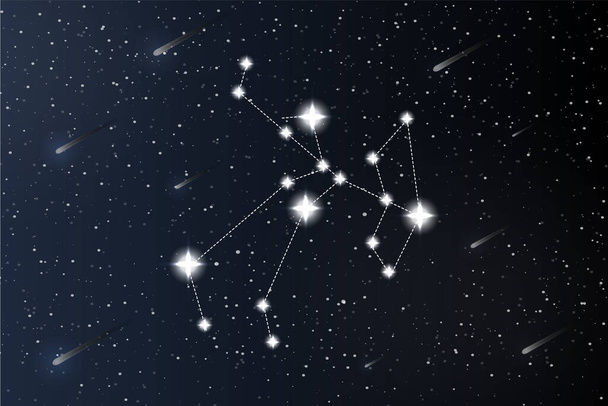 Nyilas vagyok. Zodiákus csillagkép a világűrben. Rejtély és ezoterikus. Horoszkóp vektor illusztráció. Spirituális tarot poszter. Varázslat okkult tarot és asztrológia kártyák - Vektor, kép