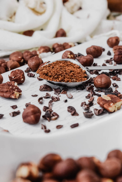 A vertical shot of ingredients for delicious dessert preparation - Fotografie, Obrázek