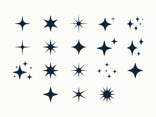 Star shapes. Shine signs and clip art. - Vector, Image