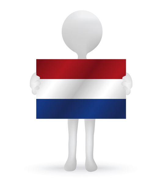 3d mies, jolla on Alankomaiden lippu
 - Vektori, kuva