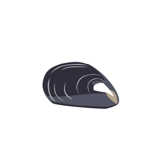 Vektorový obraz uzavřené černé lastury ústřice izolované na bílém pozadí - Vektor, obrázek