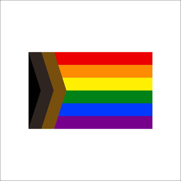Ylpeyden lippu. Hyvää ylpeyskuukautta. Rainbow värit eristetty valkoisella taustalla LGBTQ symboli moderni, yksinkertainen, hymiö. Vektorikuvaus - Vektori, kuva