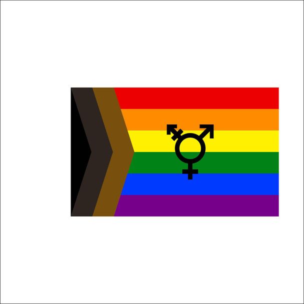 Ylpeyden lippu. Hyvää ylpeyskuukautta. Rainbow värit eristetty valkoisella taustalla LGBTQ symboli moderni, yksinkertainen, hymiö. Vektorikuvaus - Vektori, kuva