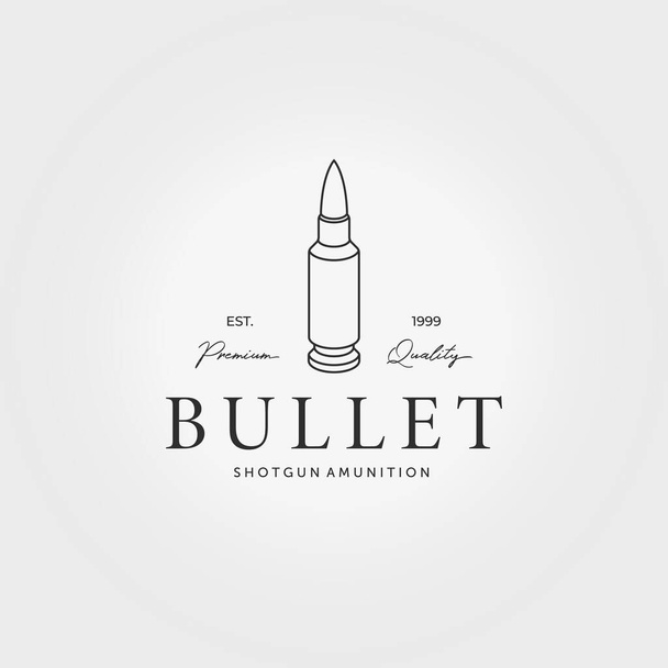 Munitions Munitions Bullet Logo Ligne Art vectoriel Design Illustration Vintage - Vecteur, image