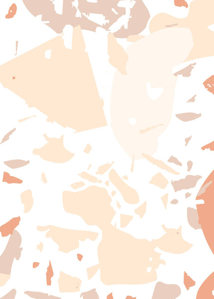 Terrazzo modern abstract template. Pastel texture of classic italian flooring. Background made of stones, granite, quartz, marble, concrete.  Venetian terrazzo trendy vector backdrop - Διάνυσμα, εικόνα
