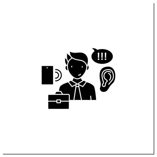 Actief luisterglyph icoon - Vector, afbeelding