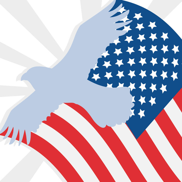 bandera de EE.UU. y águila - Vector, imagen