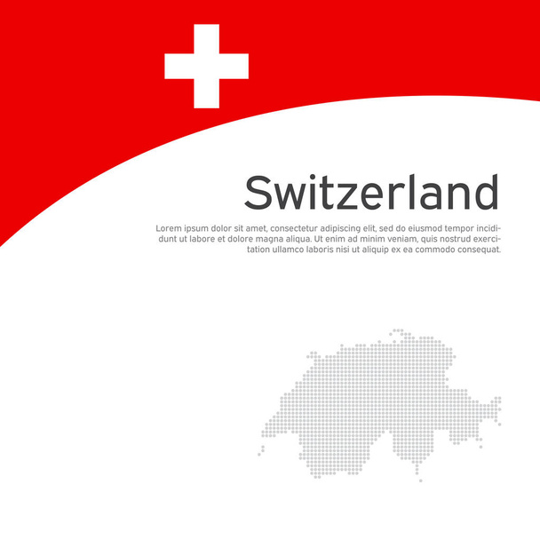 Abstract switzerland flag, mosaic map. Creative background for design of patriotic swiss holiday cards. National poster. Cover, banner in national colors of switzerland. Vector flat illustration, template - Vektor, obrázek