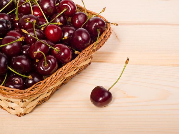 sweet cherries in basket - Photo, Image