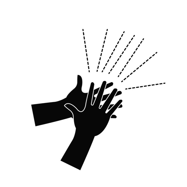 illustration simple d'icône de applaudissement sur blanc - Photo, image