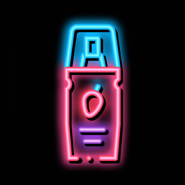 Seks yağı şişesi neon ışığı vektörü. Parlak ikon Seks Yağı Şişesi tabelası. şeffaf sembol çizimi - Vektör, Görsel