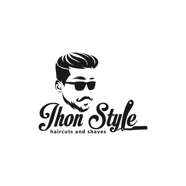 λογότυπο barbershop hairstyle design, vintage λογότυπο vector template - Φωτογραφία, εικόνα